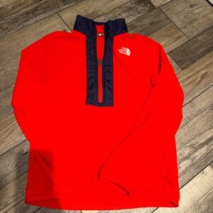 The North Face Red and Black Pullover Youth Large 14-16 Pre-owned